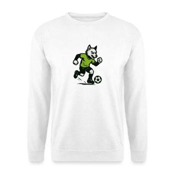Green Wolf Football Dribble - Unisex Sweatshirt - white - Front