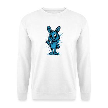 Blauer Spritzhase Grafik - Unisex Pullover - Weiß - Vorne