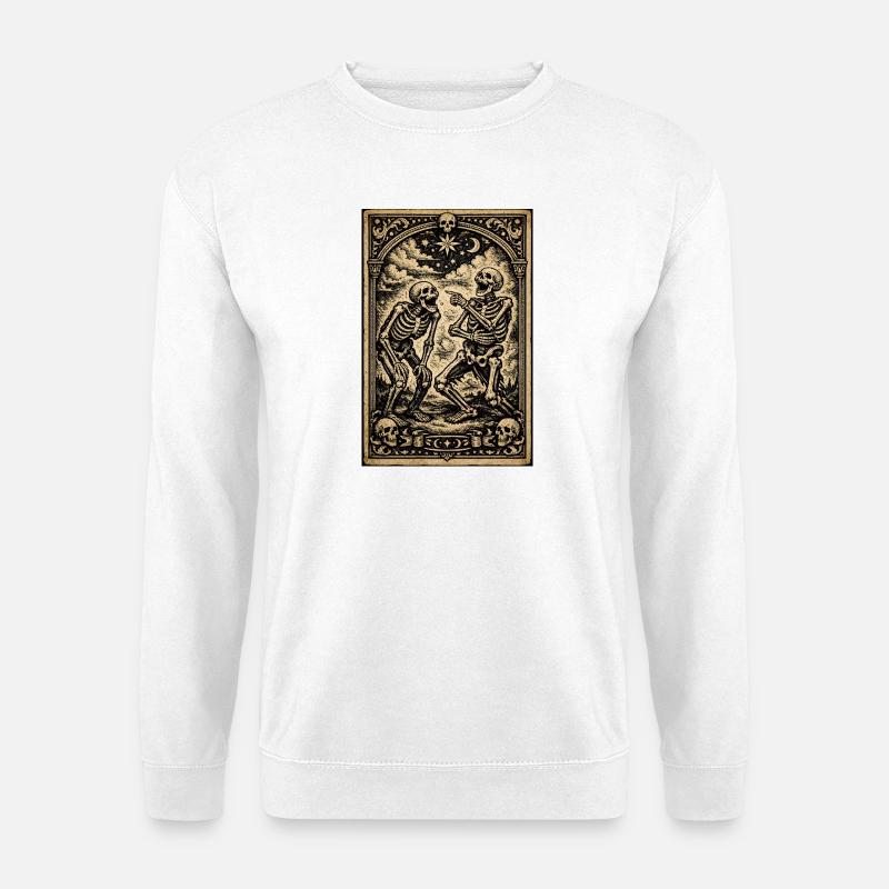 Skelett-Serenade unter den Sternen - Unisex Pullover - Weiß