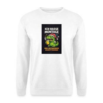 Montage Hater Dino Time Traveler - Unisex Sweatshirt - white - Front