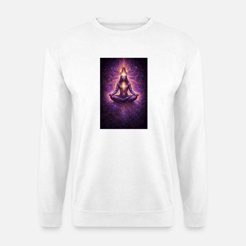 Kosmische Chakra-Meditation - Unisex Pullover - Weiß