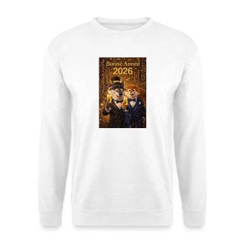 Happy New Year 2026 – Elegant Wolf and Squirrel - Unisex Sweatshirt - white - Front