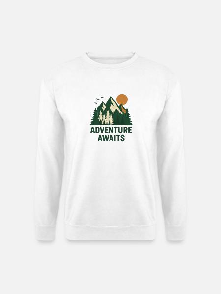 Abenteuerwald Berglandschaft - Unisex Pullover - Weiß