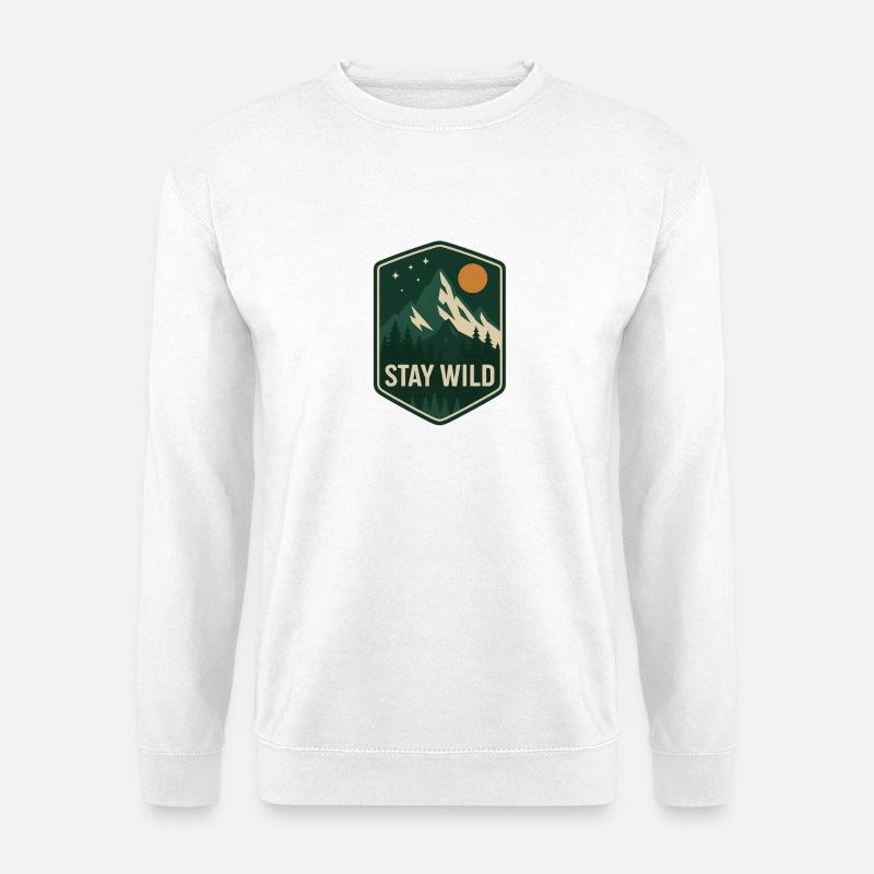 Stay Wild Mountain Forest Patch - Unisex Sweatshirt - white