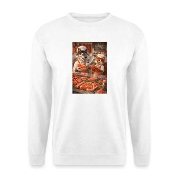 Mr. Wolf and Mr. Squirrel in a butcher's shop - Unisex Sweatshirt - white - Front