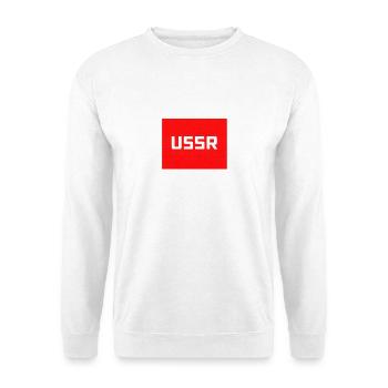 Sowjetzeit Sowjetunion CCCP Textlogo - Unisex Pullover - Weiß - Vorne - Alina (178cm) & Michal (187cm)