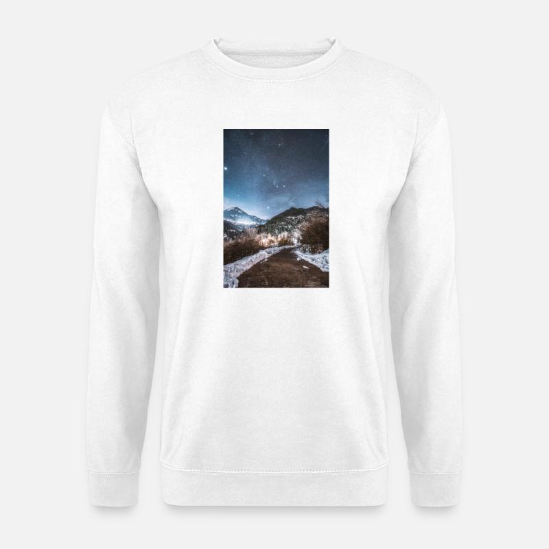 The Night SKy Above Agrafa Mountains	 - Unisex Sweatshirt - white