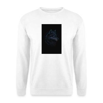 Black wolf neon blue - Unisex Sweatshirt - white - Front