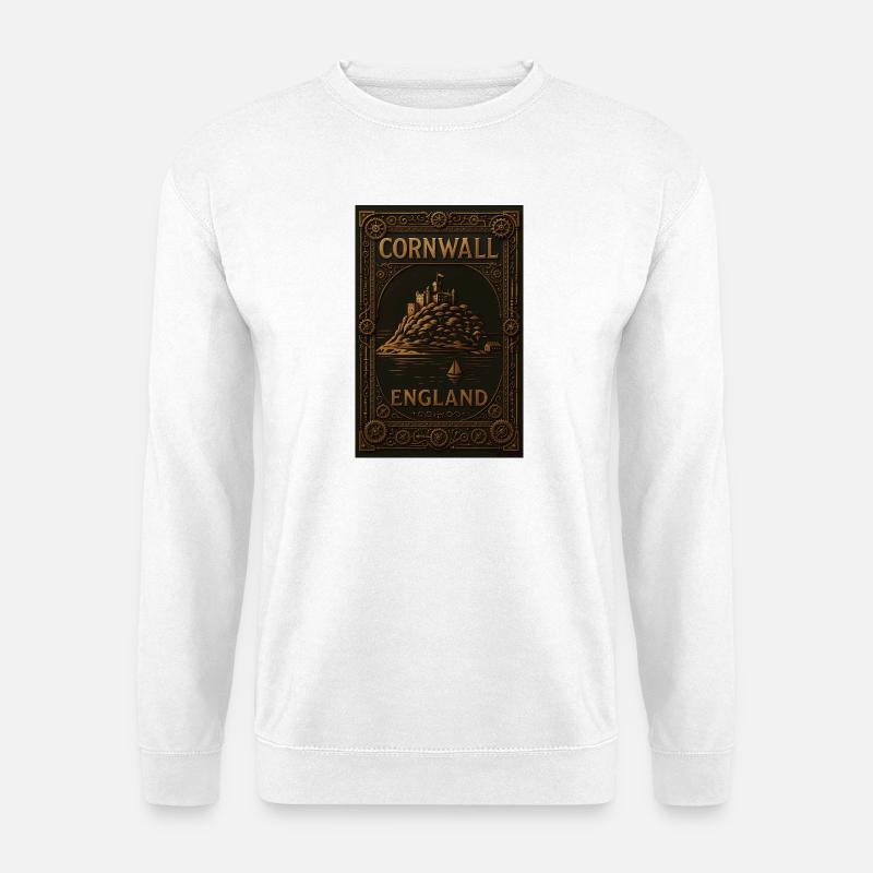 Cornwall England – Steampunk-reiseposter - Unisex Pullover - Weiß