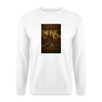 Cádiz Spanien – Steampunk Bronze Reiseposter - Unisex Pullover - Weiß - Vorne