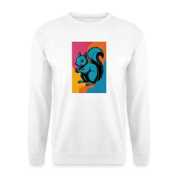 Art pop coloré d’écureuil - Sweat-shirt Unisexe - blanc - Devant