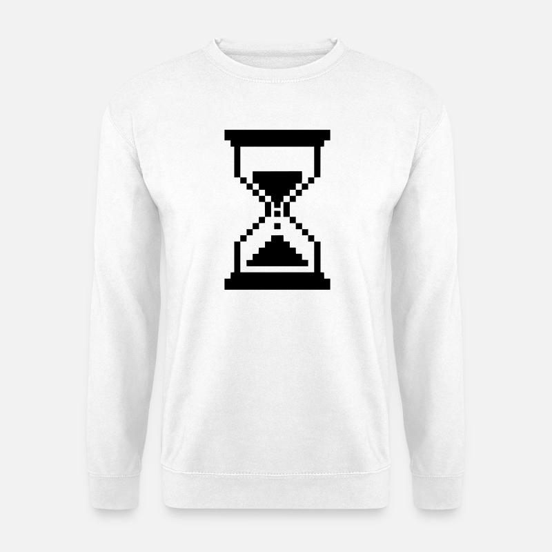 Pixel Sanduhr Ladesymbol - Unisex Pullover - Weiß