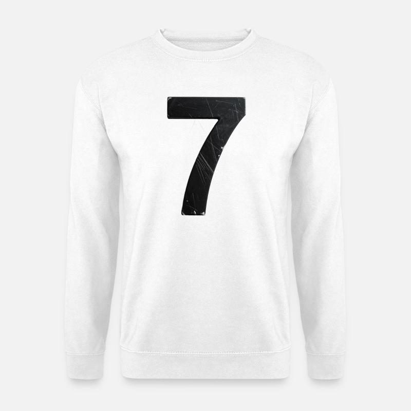 Schrammiges Sieben-Design - Unisex Pullover - Weiß