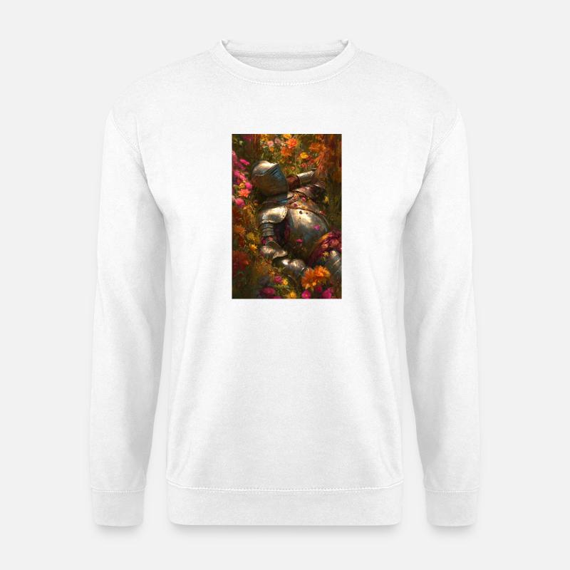 Blumenritter in Blühe - Unisex Pullover - Weiß