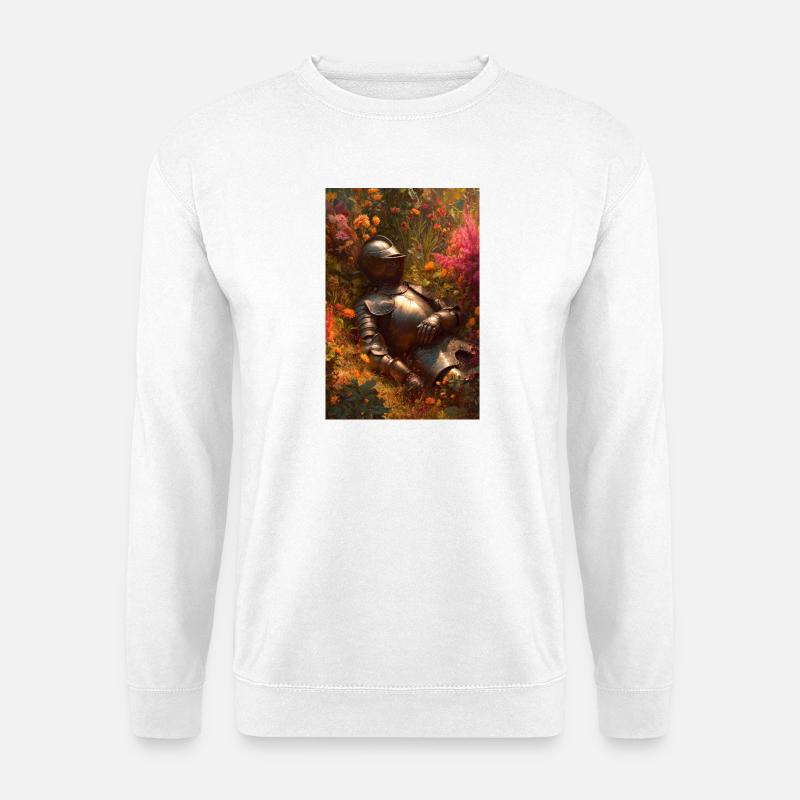 Ritter im Blumengarten - Unisex Pullover - Weiß
