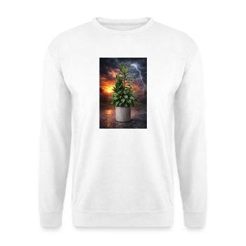 Pflanze im Sturmlicht - Unisex Pullover - Weiß - Vorne
