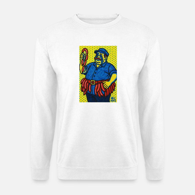Wurstmann im Pop-Art Stil - Unisex Pullover - Weiß