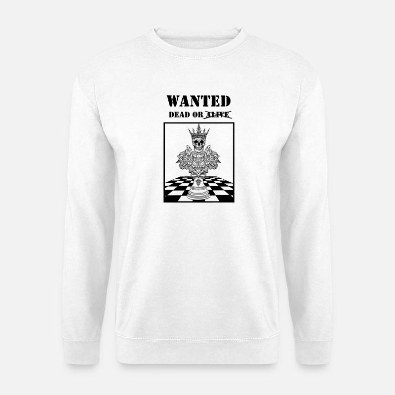 King on chessboard wanted - Unisex Sweatshirt - white