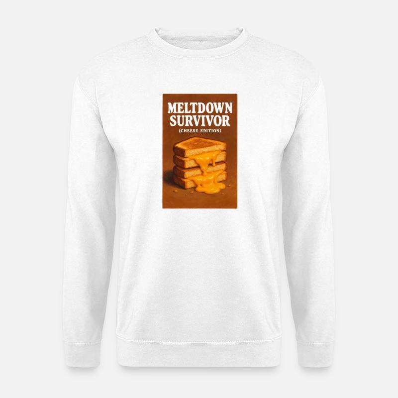 Meltdown Survived | Cheese Humor - Unisex Sweatshirt - white