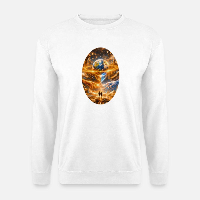 Fate between earth and hand - Unisex Sweatshirt - white