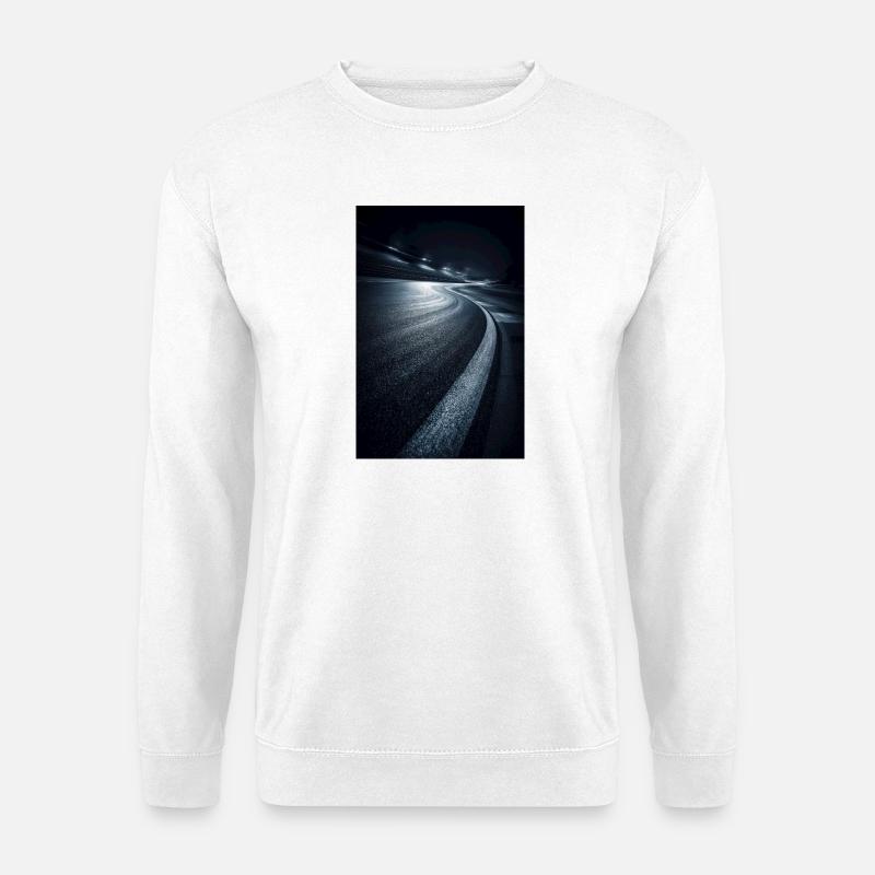 Nachtstraßen-Lichtpfade - Unisex Pullover - Weiß