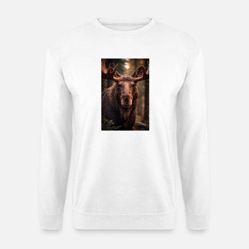 Elch im Wald - Unisex Pullover - Weiß
