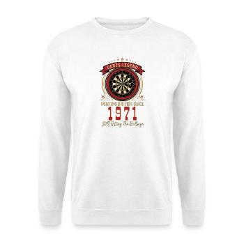 T-shirt Darts anniversaire 1971, T-shirt Darts Legend - Sweat-shirt Unisexe - blanc - Devant