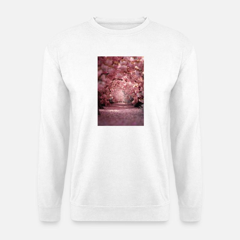 Cherry Blossom Arch Path - Unisex Pullover - Weiß