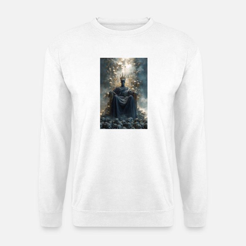 Skull Throne Crowned King - Unisex Sweatshirt - white