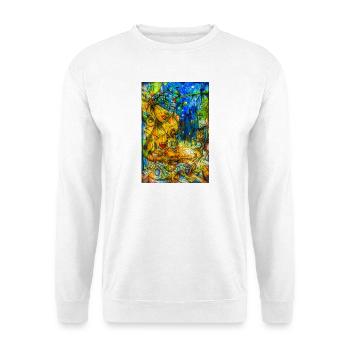 Bunte Stadtfrau im kubistischen Stil - Unisex Pullover - Weiß - Vorne