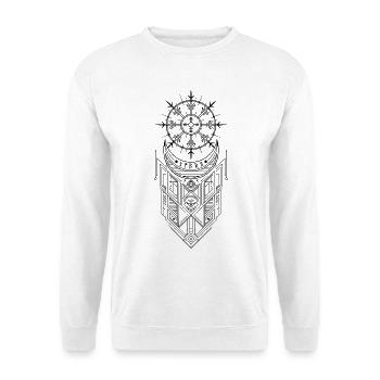 Vegvisir-Runenkompass – Germanische keltische Wikinger - Unisex Pullover - Weiß - Vorne