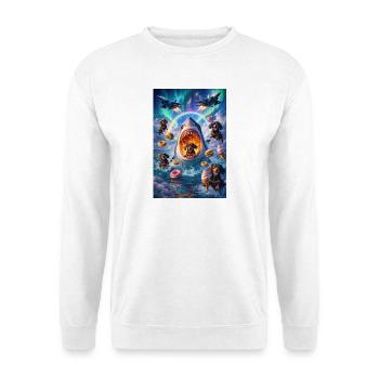 Shark, Dogs and Donuts – Surreal Scene - Unisex Sweatshirt - white - Front