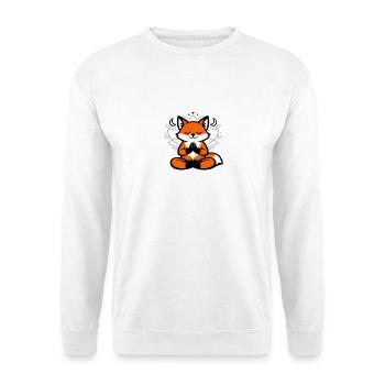 Meditierender Fuchs im Mandala - Unisex Pullover - Weiß - Vorne