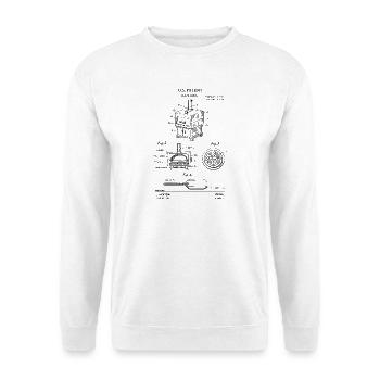 Pizza Oven Patent Blueprint  - Unisex Sweatshirt - white - Front