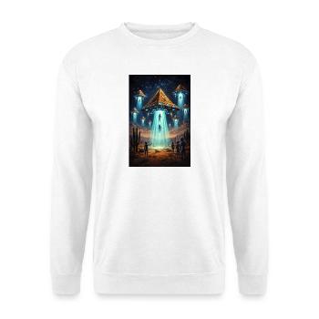 Alien UFO Pyramid Rocket - Unisex Pullover - Weiß - Vorne
