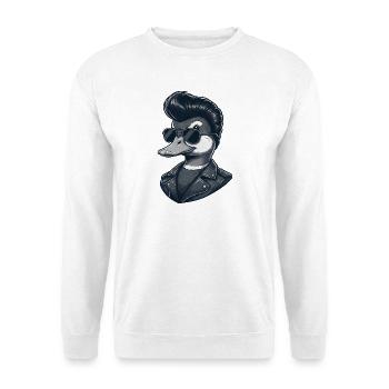 Coole Ente Rock and Roll 60er Jahre Frisur Sonne - Unisex Pullover - Weiß - Vorne