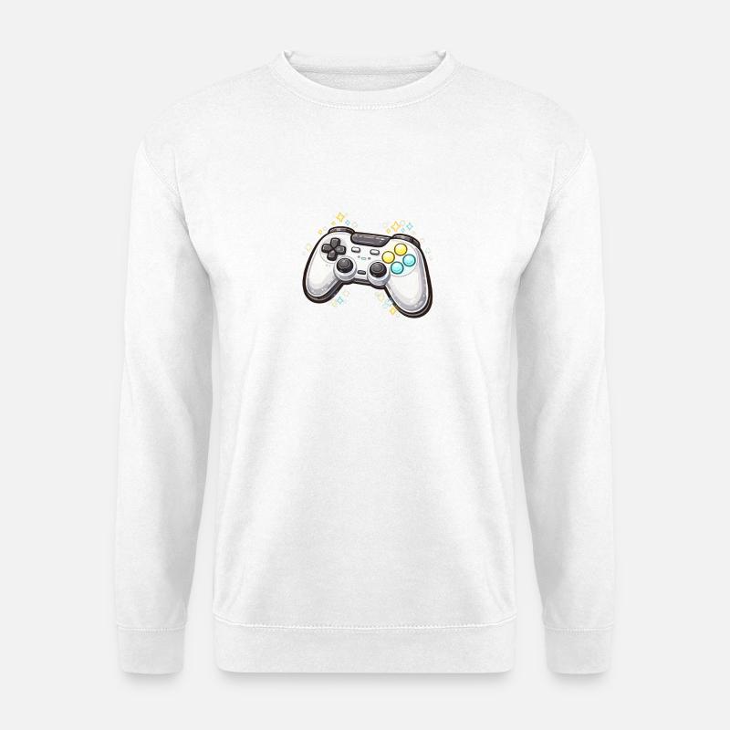 Glowing game controller with stardust - Unisex Sweatshirt - white