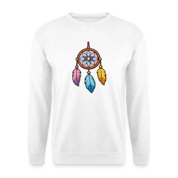 Colorful Dreamcatcher with Flower Star - Unisex Sweatshirt - white - Front