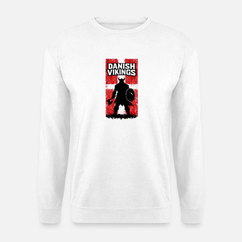 Vikings danois – Drapeau du Danemark du guerrier viking - Sweat-shirt Unisexe - blanc