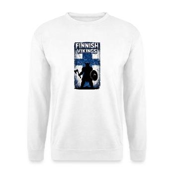 Finnische Wikinger – Flagge des Wikingerkriegers Finnlands - Unisex Pullover - Weiß - Vorne