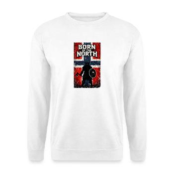 Né du Nord – Drapeau de Norvège du guerrier viking - Sweat-shirt Unisexe - blanc - Devant