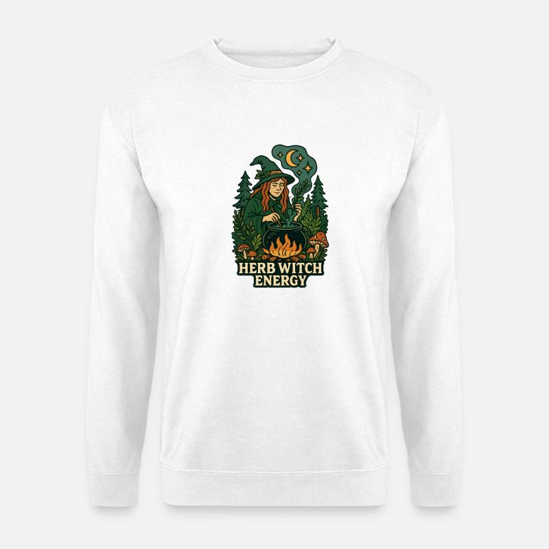 Forest Witch Energy Herbal Spell - Unisex Sweatshirt - white