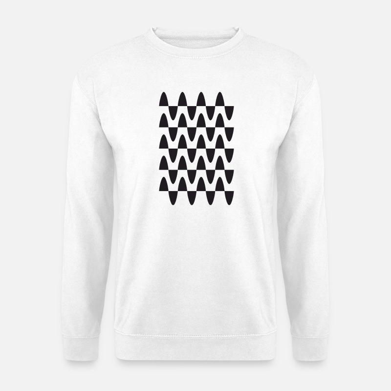 Midnight Wave Grid Pattern - Unisex Sweatshirt - white