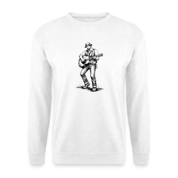 Vintage Gitarrist Noir Illustration - Unisex Pullover - Weiß - Vorne