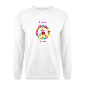 Blumen Peace Zeichen - Unisex Pullover - Weiß - Vorne