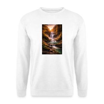 Cascade sous le soleil du soir - Sweat-shirt Unisexe - blanc - Devant