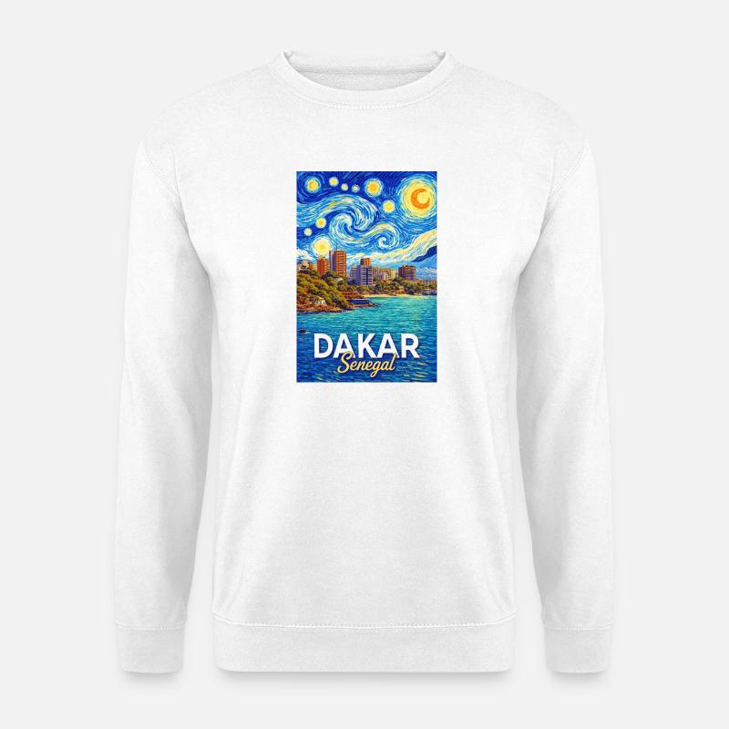 Dakar Senegal Starry Sky Coast - Unisex Sweatshirt - white