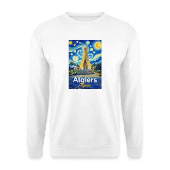 Algiers Monument Starry Night Stil - Unisex Pullover - Weiß - Vorne
