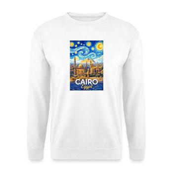 Les Nuits du Caire : Pyramides et étoiles - Sweat-shirt Unisexe - blanc - Devant