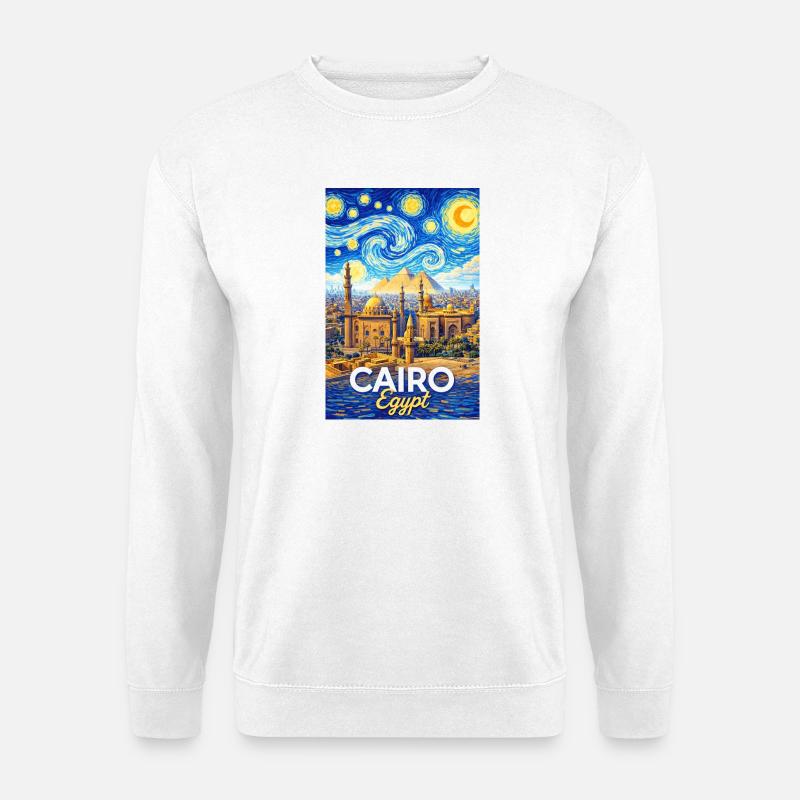 Cairo Nights: Pyramider og stjerner - Unisex sweater - hvid